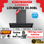 【FREE INSTALL】NEW Livinox LCH-BARTEK DC-90BL | Compact Slanted Hood | 2580 m³/h | BLDC Motor | 5 Spe