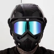 หน้ากากหมวกกันน็อค หน้ากากพร้อมแว่น หน้ากากกันลม หน้ากากกันแดด หน้ากากแว่น ถอดออกได้ แว่นตารถจักรยานยนต์แว่นตาหน้ากากกีฬาออฟโรดกลางแจ้ง