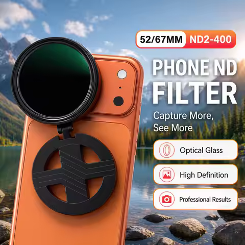 52mm 67mm Magnetic ND Filter for Phone Adjustable ND2-400 Camera Lens Clip for iPhone Android Mobile