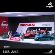 MoreArt 1/64 Honda Nissan Rotating Exhibition Hall Premium Acrylic Light Parking Lot Model Display S