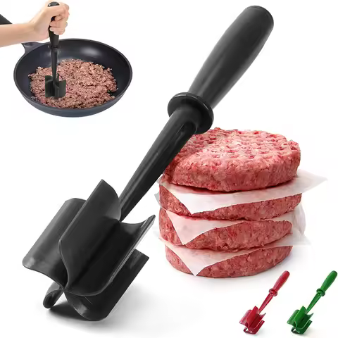Meat Chopper Heat Resistant Masher Utensil For Hamburger Meat Non Stick Potato Masher Ground Beef Tu