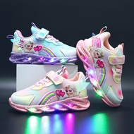 Sepatu Sneakers Import LED Frozen Elsa Anak Perempuan Lucu Manis/ Sepatu Kets Kasual Lampu LED Nyala