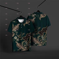HYS Malaysia Batik Edition Baju T-Shirt - Retro Collar Men's Fashion