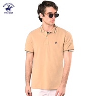 Beverly Hills Polo Club Men`s 100% Combed Cotton Pique Polo Shirt in Sand 25REN2061 Polo T Shirt Men