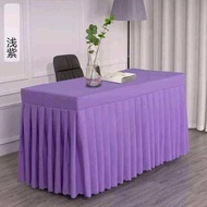Plain Colors Pleated Buffet Table Cloth Cover For 6feet Lifetime Table Ready made Table Skirt