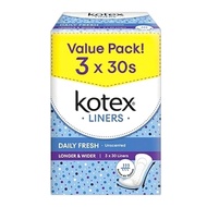 Kotex Longer & Wide Unscented Liner  3 x 30pads