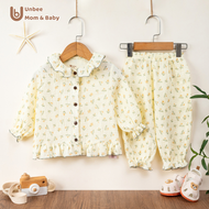 Set pyjama cho bé gái UNBEE chất liệu xô muslin cao cấp size 9 tháng - 4 tuổi