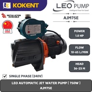 LEO AJM-PC SERIES JET WATER PUMP (1"X1")(16UF) (0.75KW,1.0HP,240V,1PH,50HZ) (10-65L/MIN - 36-23M/H) 