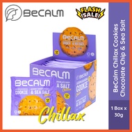 BeCalm Chillax Gourmet Chocolate Chip & Sea Salt 1 Box (30gx10)| Healthy Snack For Stress Relief & B
