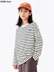 TUSHIT Store Japanese Style Striped Cotton Long-Sleeved T-Shirts for Kids in Malaysia