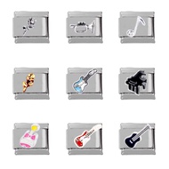 304 Stainless Steel DIY Charm Bracelet Musical Instrument Note Module italy charms Stainless Steel E
