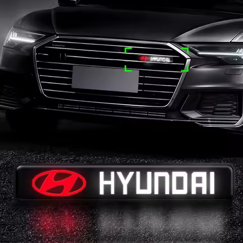 1Pcs Car Front Hood Grille Emblem Badge Decorative LED Light For Hyundai Tucson I10 I20 I30 Santa Fe