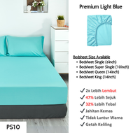 Bedsheet Cadar Single Queen King Plain Colour Fitted Bedsheet Sarung Katil Tilam Getah Keliling Cada