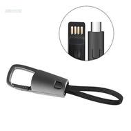 【3C】 Portable Zinc Alloy Keychain USB Type C Cable Strong Braided Charging Cable 10cm