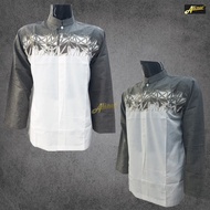 Baju Koko Pria Premium Lengan Panjang, Kemeja Koko Pria Dewasa Putih