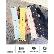 [Ready Stock Fast Shipping] Shell Reese iwatch Strap S10 Korea All-Match Polka Dot Sports Silicone D