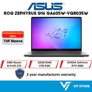 ASUS ROG ZEPHYRUS G16 GA605W-VQR035W OLED ECLIPSE GREY AI R9-HX370 RTX4060 8GD6 32GB DDR5 1TB SSD 16
