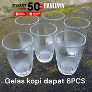 gelas polos bening ( 6pcs) gelas beling/gelas sirup