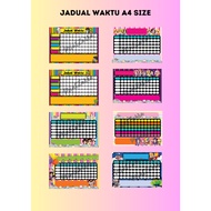 Jadual Waktu Kelas Size BOLEH UBAH A4 / Custom NAMA/HARI