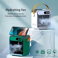 New Mini Air Cooler Air Conditioner Home Outdoor Small Air Cooler Portable Mobile Phone Holder Spray USB Electric Cooler Fan