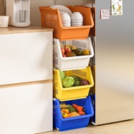 [in stock] Kitchen storage rack for vegetables and fruits, multi-layer stackable mobile vegetable ba
