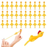 30 Pieces Rubber Chicken Slingshot Rubber Chickens Flying Chicken Slingshot Flicken Chicken Game Fin