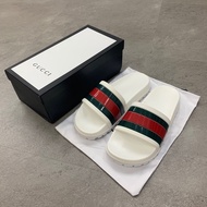 Sandal Web Slip Putih Stok Sedia Kasut Kasual GUCCI