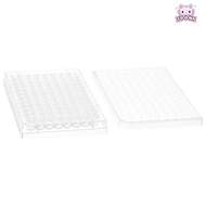 SOONA 1/5Pcs Tissue Culture Plate, 96 Well Plastic Experiment Instrument Tools, Durable Flat Bottom 