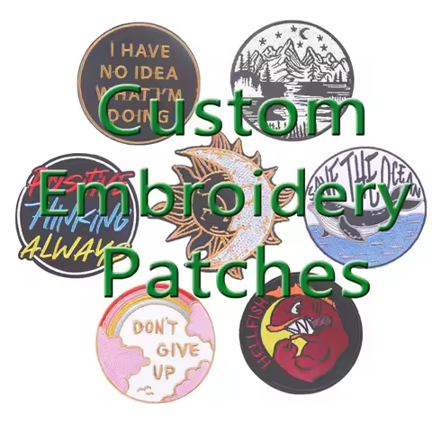 Custom Patch Embroidery Iron On Patches Logo Team Group Personalized DIY Fusible Patch Hook & Loop P