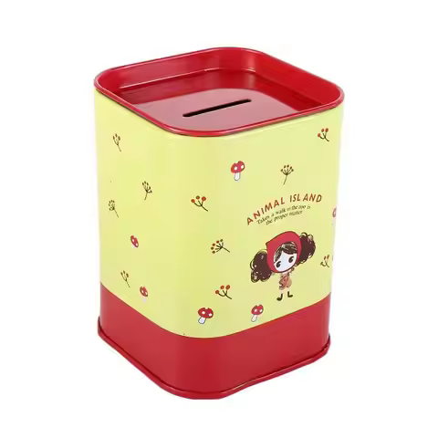 Birthday Gift Save Money Cash Cabinet Tinplate Home Decoration High-Capacity Coin Box Metal Piggy Ba