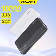 Awei Power Bank 10000mAh Powerbank Fast Charging Portable Charger