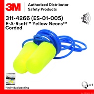 3M Earplug E-A-Rsoft Yellow Neons Foam Earplugs 311-1250 Corded (Replaced by 311-4266 / ES-01-005) S