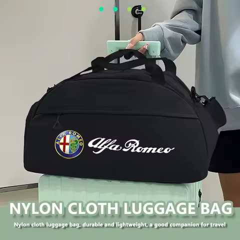 2026 Hot Alfa Romeo For Alfa Romeo Large Capacity Nylon Car Styling Travel Bag Gym Sports Shoulder B