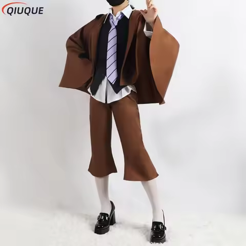 Edogawa Rampo Cosplay Costume Anime BSD Cosplay Wig Glasses Unisex Uniform Cloak Halloween Carnival 