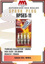 NGK SPARK PLUG BP5ES-11 - PROTON WIRA  SAGA  ISWARA  SATRIA
