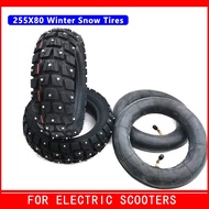 【Popular】 Tuovt 10 Inch Studded Stud 255x80 Winter Snow Tire For Zero 10x Dualtron M4 10x3.0 80/65-6 Off Road