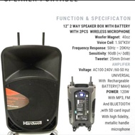Speaker Meeting Portable Hardwell 12 Inch 12 Bwr Original