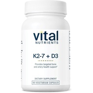 Vital Nutrients Vitamin D3 + K2 | 2000 IU | Vitamin D3 K2 Supplement | Vitamin D Complex for Healthy