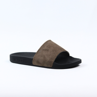 Dép quai ngang slipper Xanh lá da lộn cao cấp nam nữ HISHOO siêu nhẹ da bò thật thời trang size 36