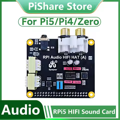 Raspberry Pi 5 PCM5122 I2S Audio Card DAC Also For PI4 /PI3 /Zero Series