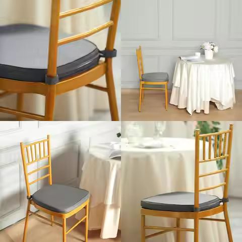 100 Pack Grey Chiavari Chair Cushions With Straps, 2 Thick For Party & Event Decor