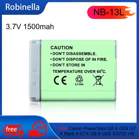 3.7V 1500mah Camera Battery NB-13L NB 13L Replace Battery for Canon PowerShot G5 X G5X G7 X Mark II 
