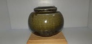 《就是愛壺》何志隆壬辰年手作柴燒翡翠青瓷茶葉罐茶倉 完整 品相如照片