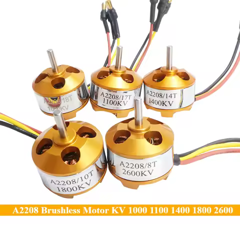 A2208 2208 Brushless Motor KV 1000 1100 1400 1800 2600 Brush Less Motor Fixed Wing Airplane Car Boar