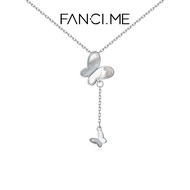 New Style Fashion Design Mother-of-Pearl Dream Butterfly Necklace-Silver a9e