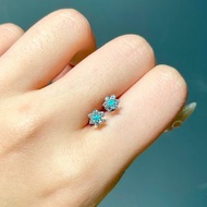 The Mono - 天然巴西帕拉伊巴碧璽 18k白金鑽石耳環