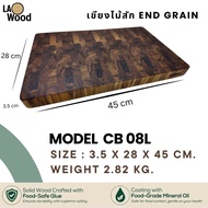 Lao wood End Grain Cutting Board เขียงไม้สักเกรดเอ ขนาด 2.8 x 24 x 38 ซม. รุ่น CB-08 และ 3.5x28x45 ซ
