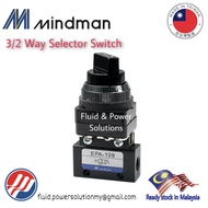 Mindman EPA-109 3/2 Way Selector Valve "Made in Taiwan" Port size: 1/8" , Mindman Mechanical Hand Va