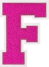 Flixleap 4-1/2" Large Size Pink Chenille Letter Patches Iron on Letter Patches Varsity Patches Stick
