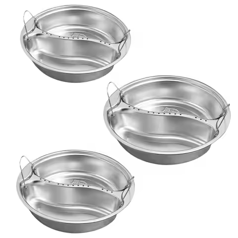 Divided Food Steamer Tray Food Pan Multifunctional Kitchen Utensils Stainless Steel Steaming Basket 
